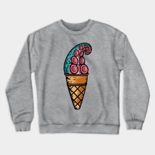 Tentacle octopus arm in ice cream cone. Crewneck Sweatshirt